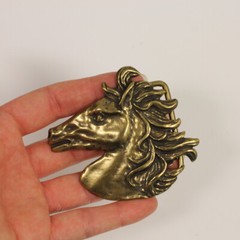 Belt Buckle Horse Head, Belt Buckle for Riders and Horse Fools Gold Antique