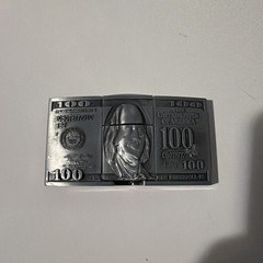 $100 Bill Benjamin Franklin Belt Buckle Combo With Hidden Flip Top Lighter New