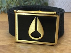 NIXON VINTAGE BELT & BUCKLE GOLD AND BLACK