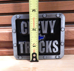 NEW Chevy Trucks Logo Pewter Finish Enamel Metal Belt Buckle