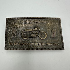 Vintage 1974 Bergamot Brass Works Harley Davidson Freedom Machine Belt Buckle