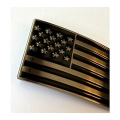 Silver and Black American Flag USA United States Belt Buckle
