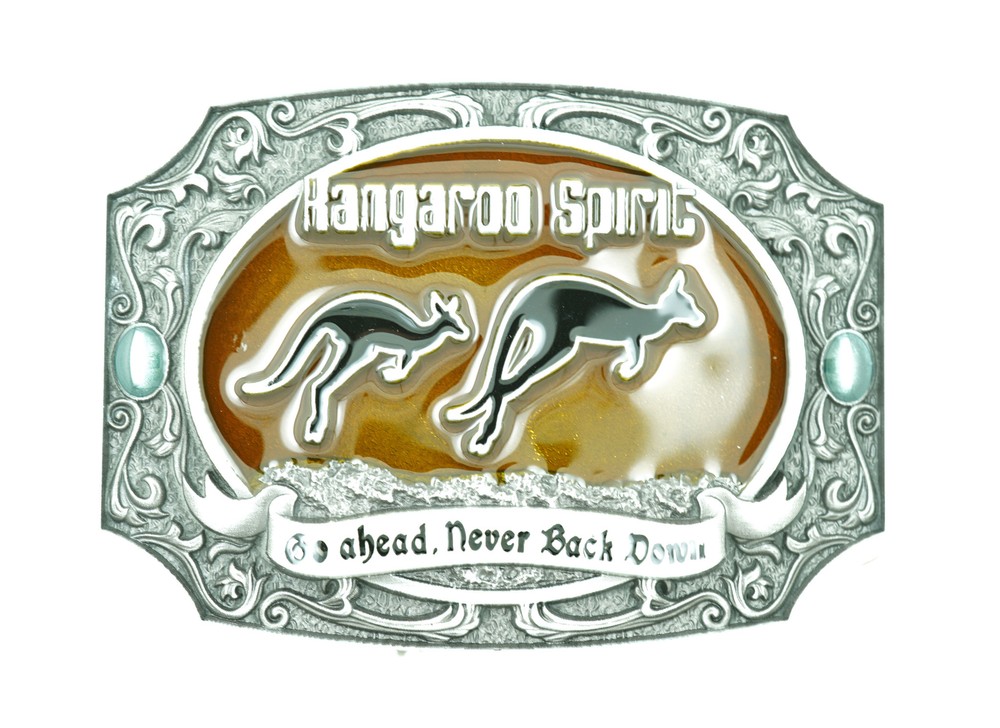 Australian Kangaroo Spirit Western Metal Enamel Belt Buckle