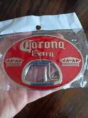 Corona Belt Buckle With Bottle Opener – Blue or Red Brand New