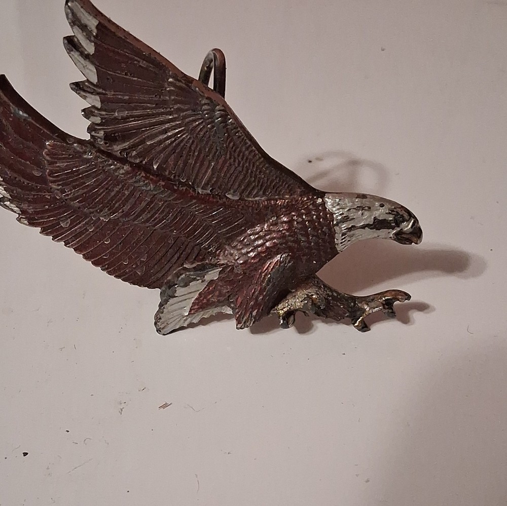 Vintage Eagle Bird Metal Clip Belt Buckle Silver/Brown USA Marked H506 1.5&Prime;