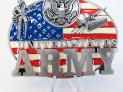 United States Army American Flag Belt Buckle Enameled Metal New