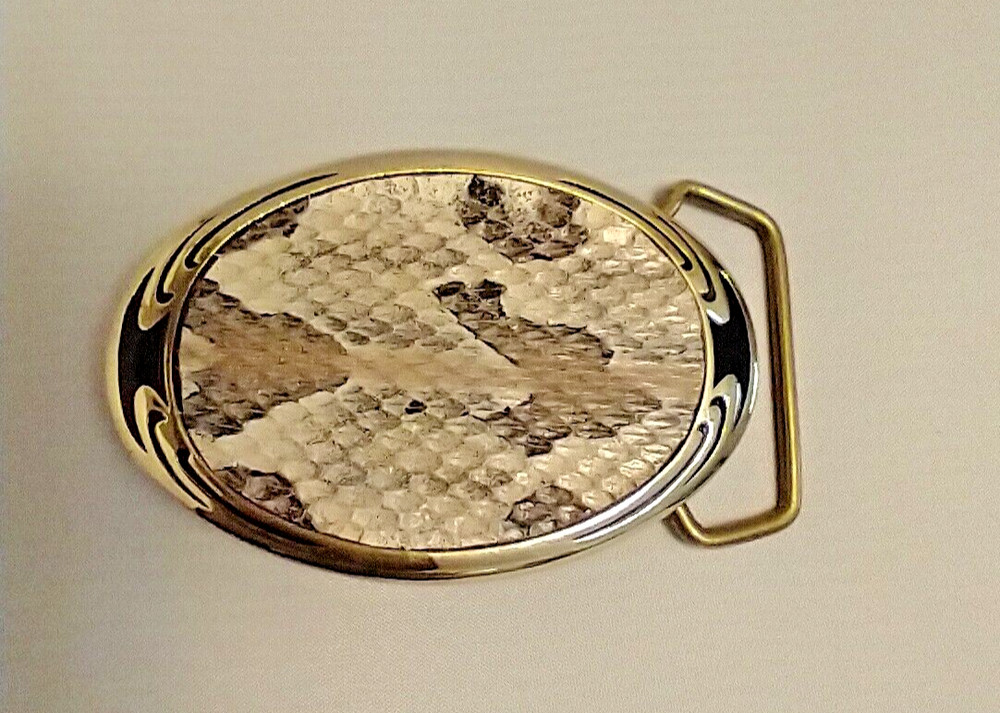 Real Canebrake/Timber Rattlesnake Insert Belt Buckle made in USA