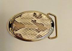 Real Canebrake/Timber Rattlesnake Insert Belt Buckle made in USA