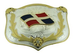 Dominican Republic Belt Buckle Flag Metal Men Rodeo Western Men Women New Yorker