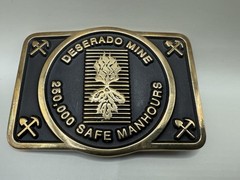 Anacortes Brass Works Deserado Mine Belt Buckle Square Brass Handmade Limited ED