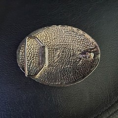 Handcrafted Arizona Faux Turquoise Chip Inlay Wolf Belt Buckle Silver Tone