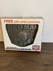 Red Man Belt Buckle 100 Year Anniversary Metal 2004 In Box NOS