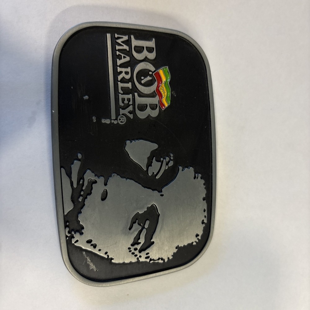 Bob Marley Belt Buckle 3&Prime; x 4.5&Prime; Jamaica Flag Image Reggae Music Collectible