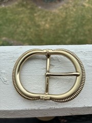 Rope Edge Oval Belt Buckle – French Zamak, 40mm