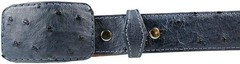 Genuine Exotic Full Quill Ostrich Skin Western Belt with Removable Buckle – Blue