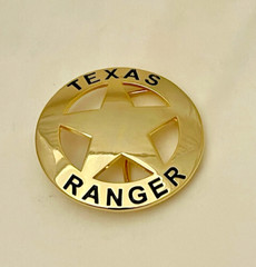 Texas Ranger 2 piece set, belt buckle and bolo (Gold)