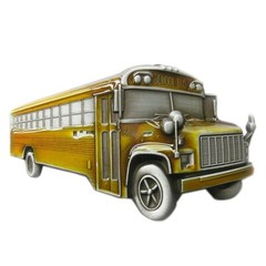 Vintage Enamel School Bus Belt Buckle Gurtelschnalle also Stock in the US