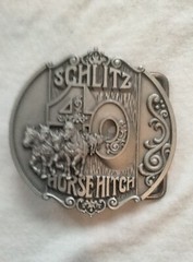 2 Vintage Belt Buckles One Schlitz 40 Horse And A O&rsquo;s Gold 40 Horse Hitch…