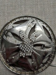 vintage PLAYBOY belt buckle SPINNER chrome BUNNY metal rhinestone STUDDED