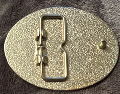 Vintage 80’s gold tone soaring eagle oval cowboy western belt buckle NICE