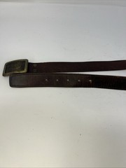 vintage 1970s belt buckle LEVIS WESTERN cowboy denim BRASS With Leather Belt