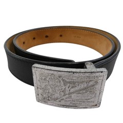 Louis Vuitton M6812T Sun Tulle Jeans Logo Buckle Leather Belt Black Used