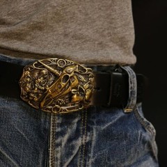 Belt Buckle « Unicorn », Immortal Beauty Belt Buckle, Unicorn with Flowers