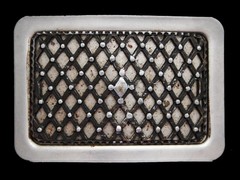 MH09114 VINTAGE 1970s CROSSHATCH PATTERN FASHION BELT BUCKLE