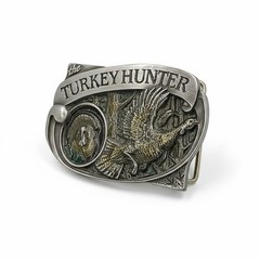 Vintage 1994 Brew City Collectibles The Turkey Hunter Belt Buckle Silver Tone
