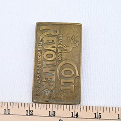 Vintage Colt Revolvers Solid Brass Belt Buckle Worlds Right Arm Retro 705 Moto