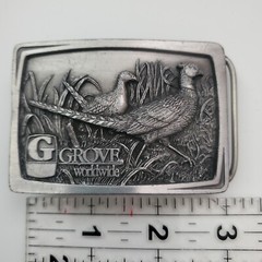 Vintage 1993 Metal Belt Buckle Grove Worldwide Nature / Wildlife USA Made
