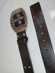 Fleur De Lis Iron Cross Belt Buckle Brushed Distress Metal With Levis BELT