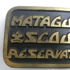 Boy Scouts of America Mataguay Scout Reservation Belt Buckle Solid Brass Vintage