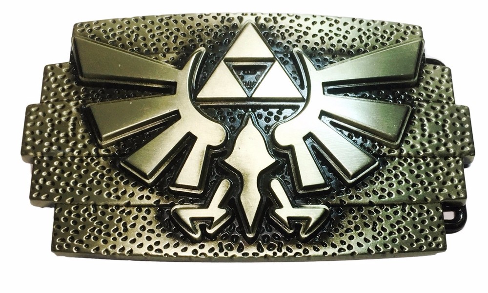 Legend of Zelda Tri-Force Crest Antique Brass Finish Belt Buckle
