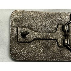 Textured Nugget Rectangle Belt Buckle Antiqued Silver Tone Western Style