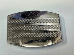 Adidas Silver Colored Striped Golf Sports Trophy Style Vintage Belt Buckle