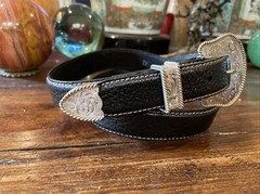 Wage James Reid Dgn Sterling Silver 14k Overlay Belt Buckle Nu 🦬34-36”-1.3/8”✅