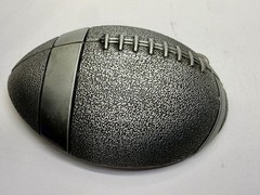 American Football Sports Textured Ball Cutout Silver Color Figural Belt Buckle