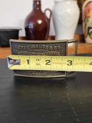 Levi Strauss & Co. Logo Western Belt Buckle Bronze Tone Metal Made in USA Mens