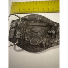 Vintage Monster Truck 4×4 Off Road SUV Belt Buckle Silver Tone 3D Relief 1988