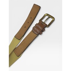 Lacoste Men&rsquo;s Brown Leather & Beige Canvas Belt size 34/85