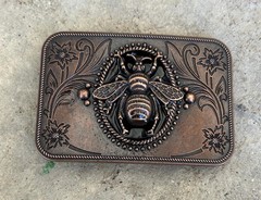 Bronze Bee Belt Buckle Handmade Western Cowboy Rodeo Insect Style Gift