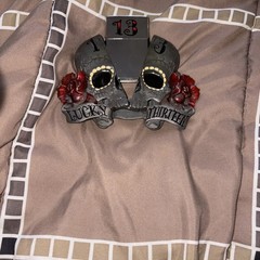Lucky 13 Apparel « Sugar Skull & Roses » Zippo Lighter Holder Belt Buckle 2005