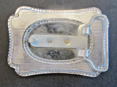 VTG Metal Wagon Belt Buckle Cowboy Western Silver Tone