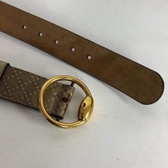 Gucci 270813 Diamante Horsebit Buckle Belt Beige