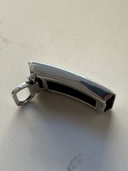 Sterling Silver Belt Buckle, Paul Stewart NYC — w/Tiffany 32&Prime; Calfskin Belt
