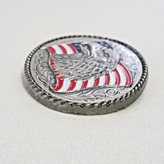 Ivan Belt Buckle – American Flag and Eagle (has wear) made in Taiwan