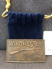 Siskiyou Buckle Co. Winchester Repeating Arms New Haven Conn. Vintage Brass