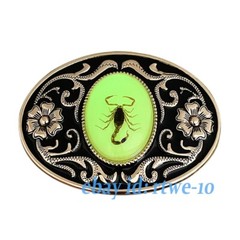 Vintage Western Cowboy Zinc Alloy Men Glow In The Dark Scorpion Belt Buckle ​