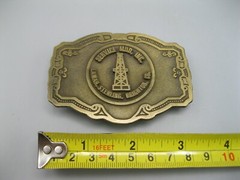 Vintage Service Mus, INC Lamar Sterling Brighton Co. Belt Buckle Oil Rig – Brass